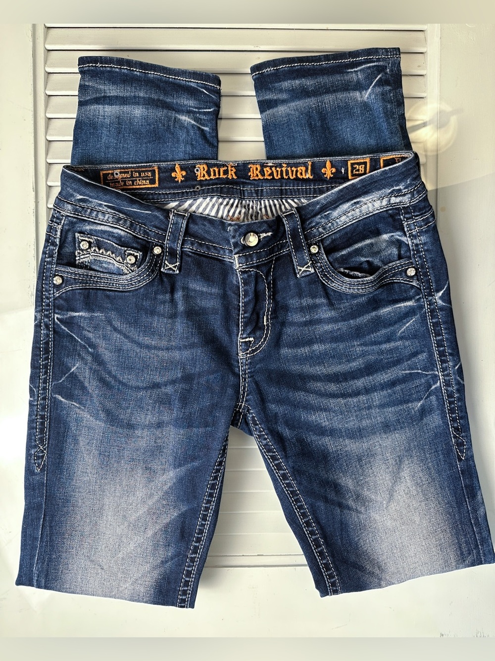 Rock Revival “Flo” Women's Medium Washed Skinny Jeans, Size 28